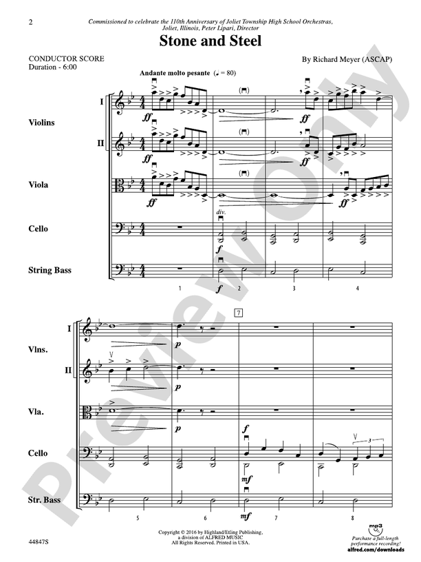 Stone and Steel - String Orchestra Conductor Score & Parts (Digital Download)