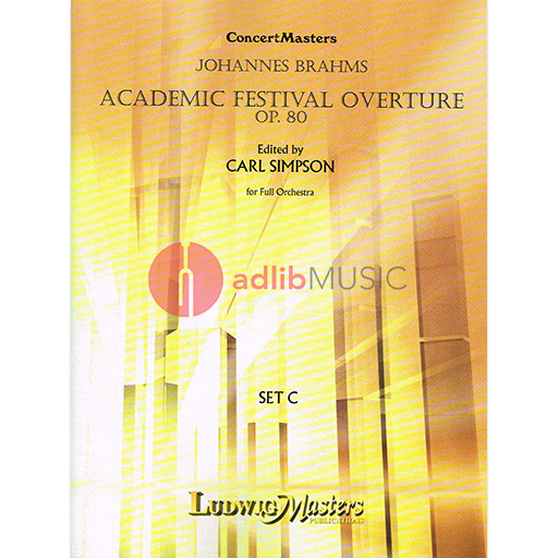 ACADEMIC FESTIVAL OVERTURE OP 80 FOR ORCHESTRA - BRAHMS - ORCHESTRA - MASTERS