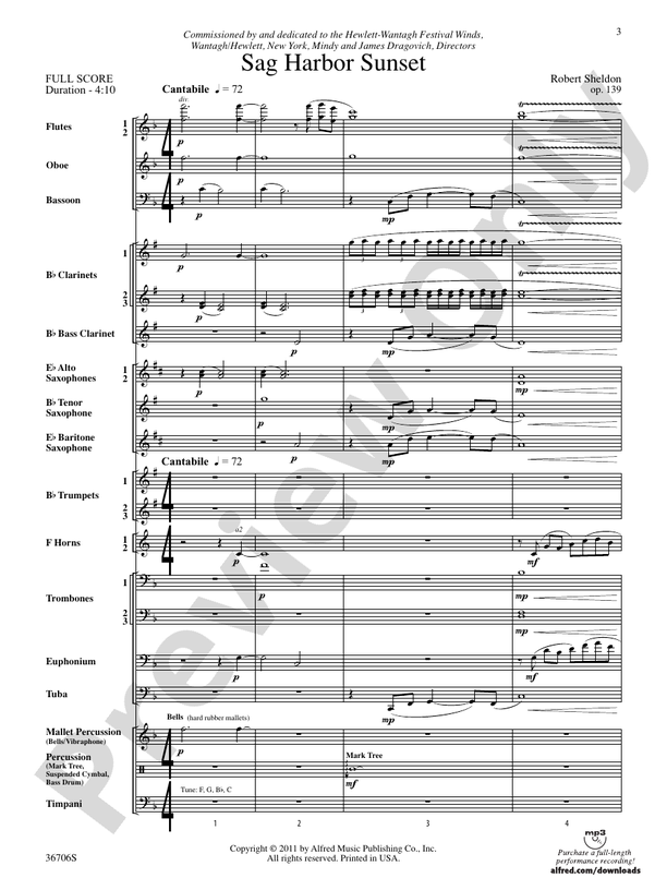 Sag Harbor Sunset - Concert Band Conductor Score & Parts (Digital Download)