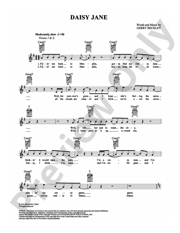 Daisy Jane - Easy Guitar (Digital Download)