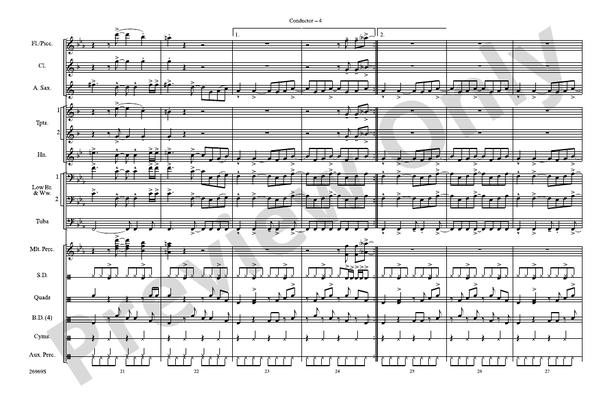 Jumpin' Jack Flash (Arr. Victor López) – Marching Band Conductor Score & Parts (Digital Download)