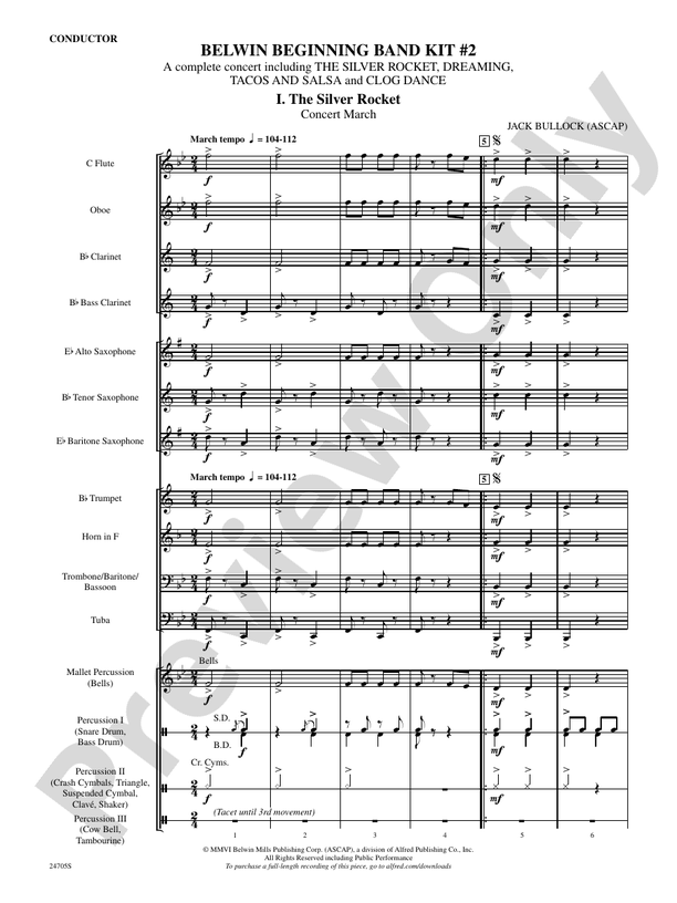 Belwin Beginning Band Kit #2 - Concert Band Conductor Score & Parts (Digital Download)