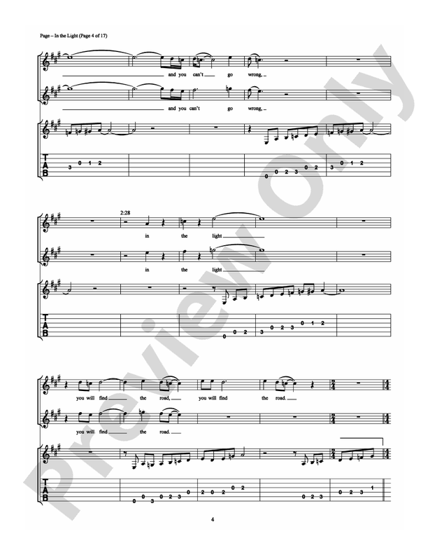 In the Light - Guitar TAB (Digital Download)