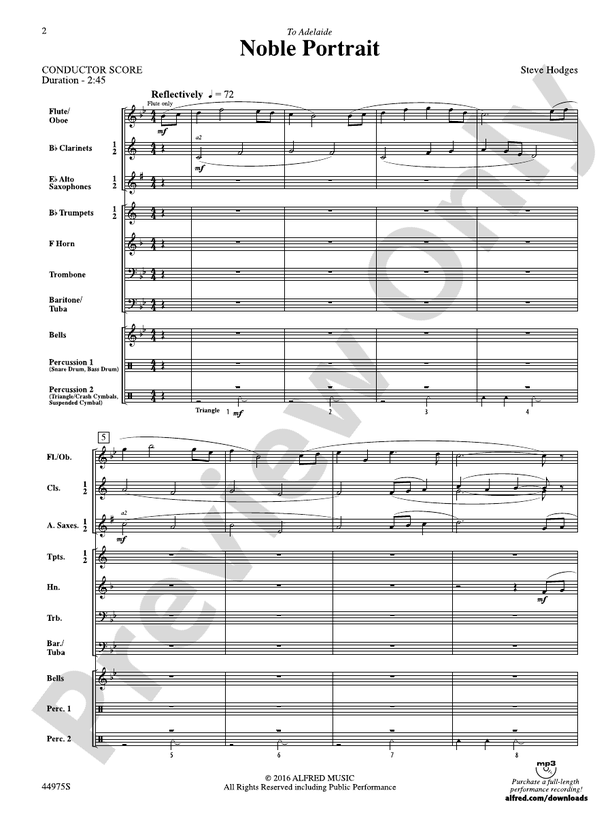 Noble Portrait - Concert Band Conductor Score & Parts (Digital Download)