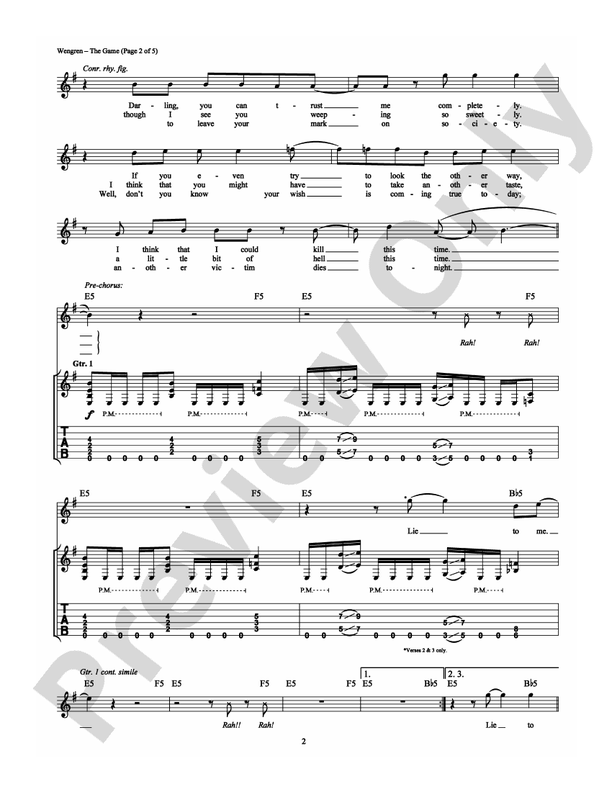 The Game - Disturbed - Guitar TAB (Digital Download)