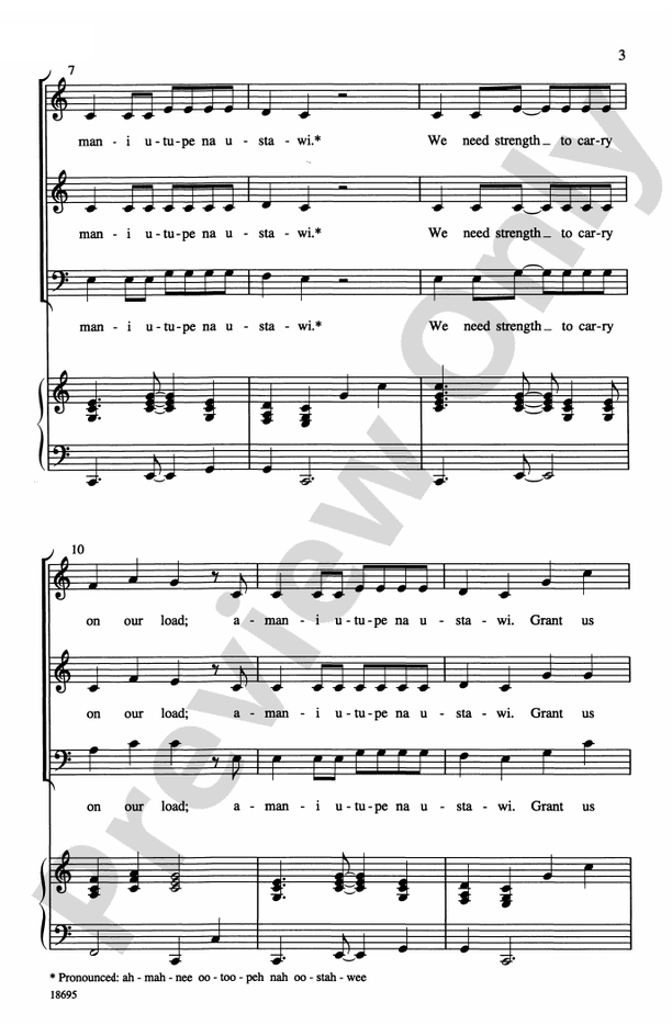 Amani Utupe (Swahili-Grant Us Peace, Give Us Courage) - SAB Choral Octavo (Digital Download)