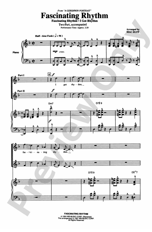 Fascinating Rhythm – 2-Part Choral Octavo (Digital Download)