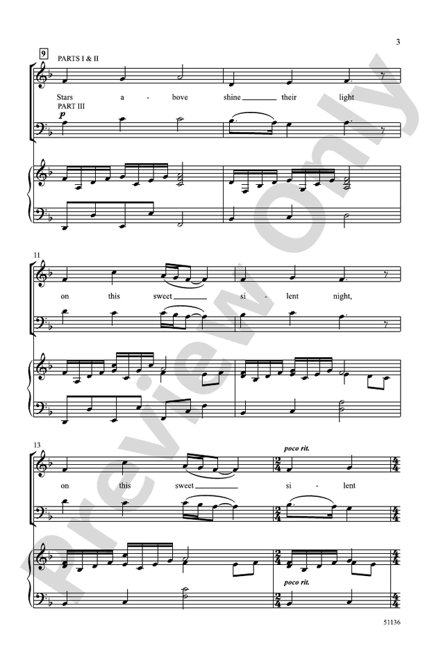Sweet Silent Night - 3 Part Mixed Choral Octavo (Digital Download)