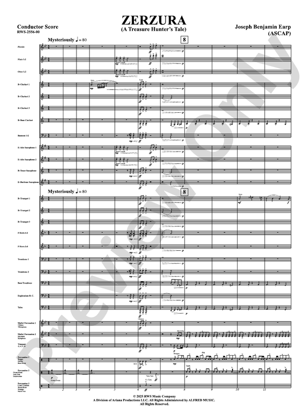 Zerzura (A Treasure Hunter's Tale) - Concert Band Conductor Score & Parts(Digital Download)