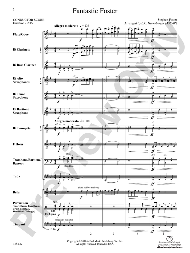 Fantastic Foster - Concert Band Conductor Score & Parts (Digital Download)