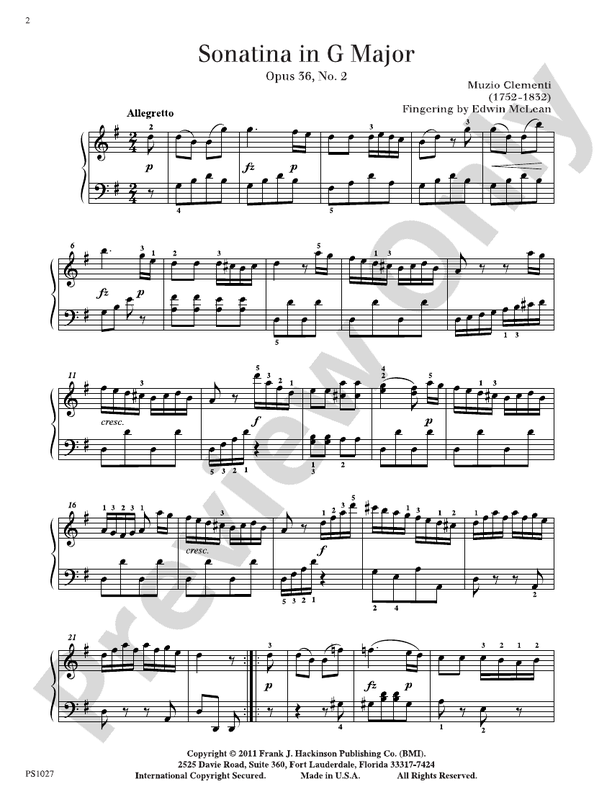 Clementi - Sonatina in G Major, Op.36, No.2 - Piano (Digital Download)