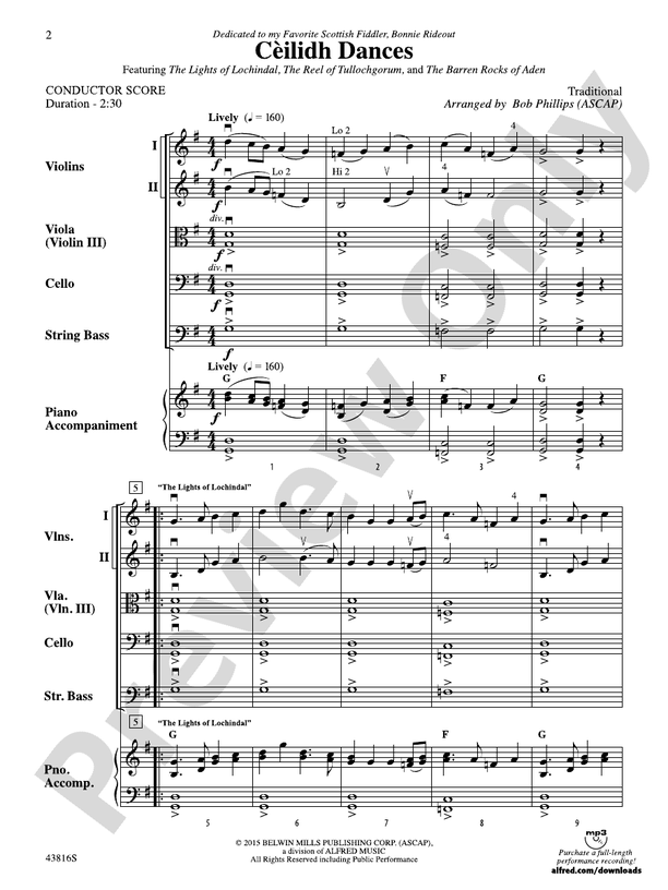Cèilidh Dances – String Orchestra Conductor Score & Parts (Digital Download)