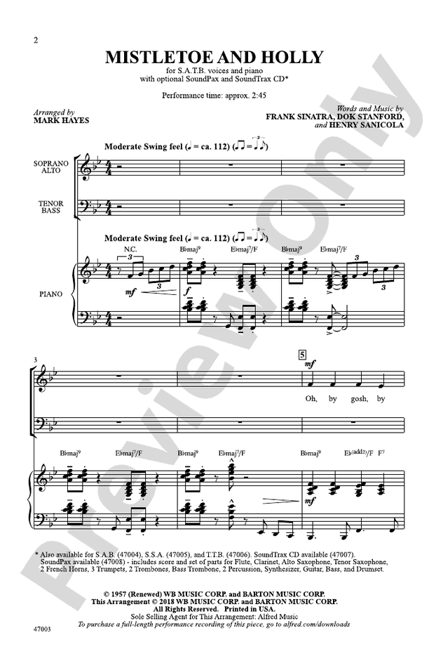Mistletoe and Holly – SATB Choral Octavo (Digital Download)