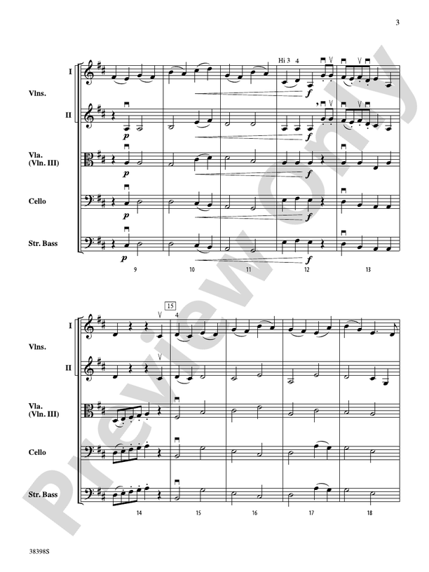 Eine Kleine Bachmusik (from Brandenburg Concerto No. 5 in D Major) – String Orchestra Conductor Score & Parts (Digital Download)