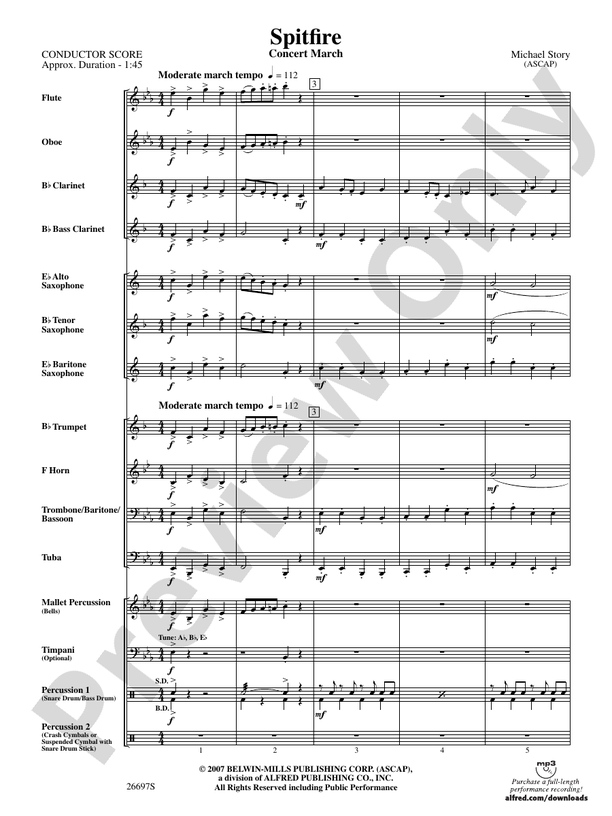 Spitfire - Concert Band Conductor Score & Parts (Digital Download)