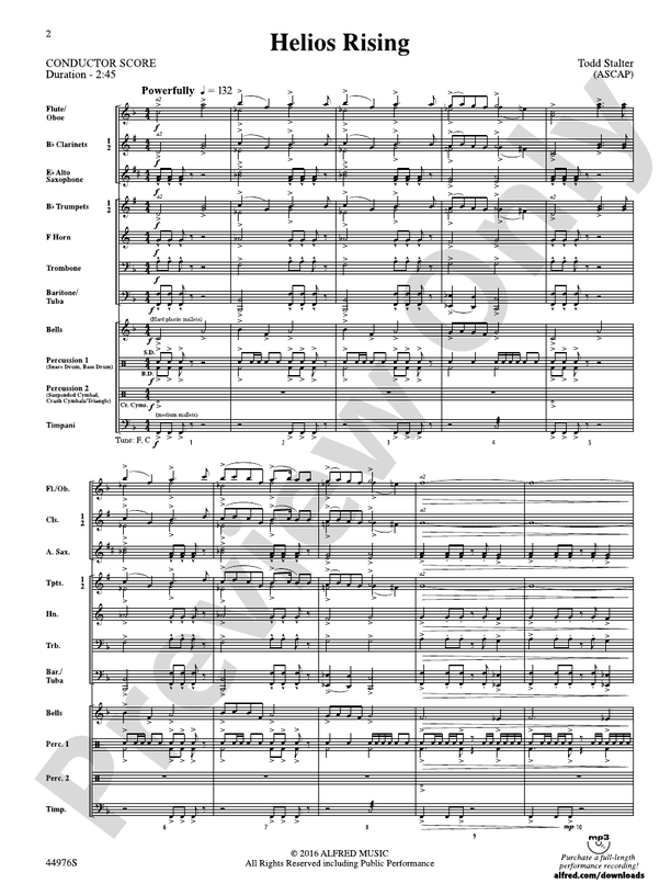 Helios Rising - Concert Band Conductor Score & Parts (Digital Download)