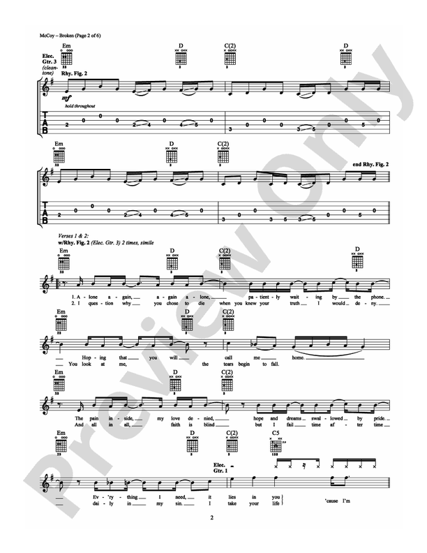Broken - 12 Stones - Guitar TAB (Digital Download)