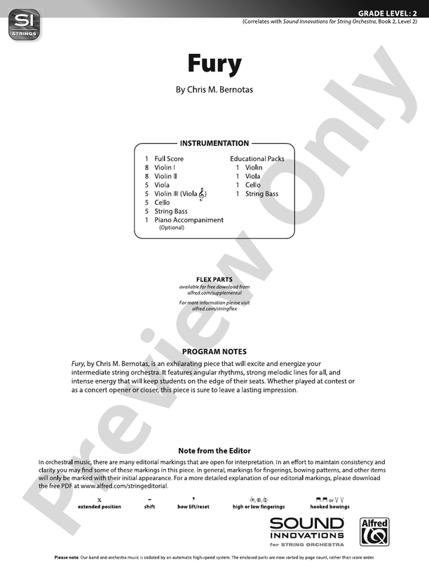 Fury – Flexible String Ensemble Score & Parts