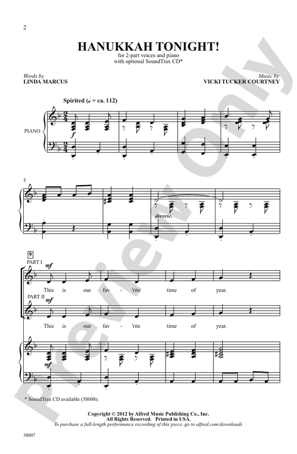 Hanukkah Tonight! – 2-Part Choral Octavo (Digital Download)