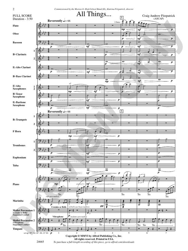 All Things - Concert Band Conductor Score & Parts (Digital Download)