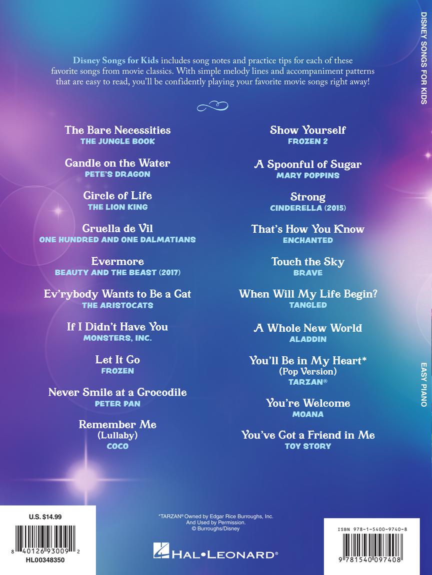 Disney Songs For Kids - Easy Piano - Hal Leonard 348350