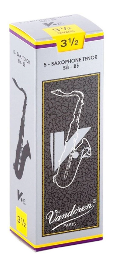 Vandoren V12 Tenor Saxophone Reeds, Strength 3.5, 5-Pack