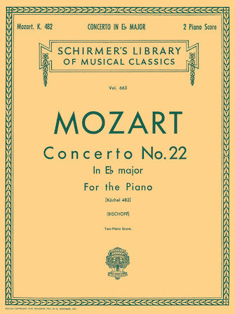 Mozart - Concerto #22 K482 - Piano Duet Schirmer 50255960