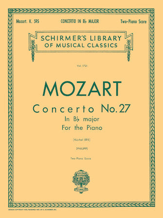 Mozart - Concerto #27 K595 - Piano Duet Schirmer 50261130