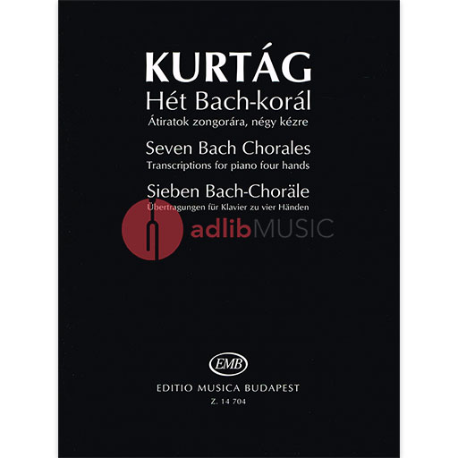 BACH CHORALES 7 TRANSCR KURTAG FOR PIANO DUET - BACH J S - PIANO - EMB