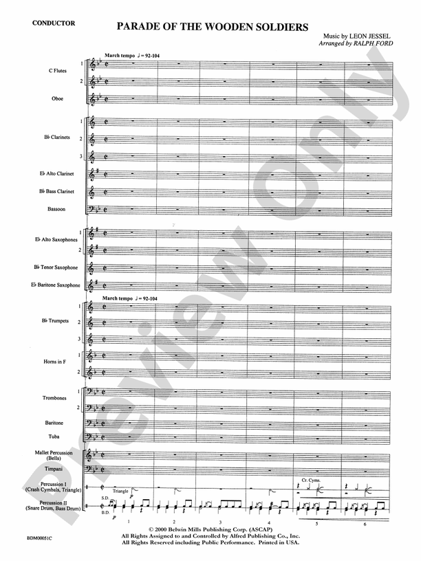 Parade of the Wooden Soldiers - Concert Band Conductor Score & Parts (Digital Download)
