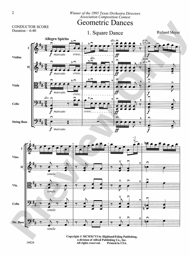 Geometric Dances – String Orchestra Conductor Score & Parts (Digital Download)
