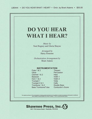 Do You Hear What I Hear? - Orchestration - Gloria Shayne|Noel Regney - Harry Simeone Shawnee Press Score/Parts