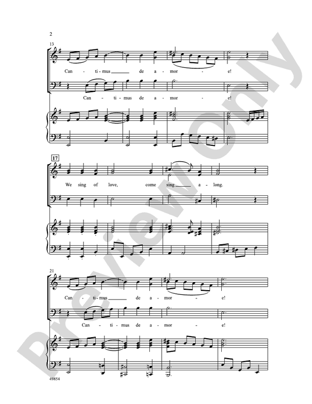 Cantimus de Amore - SAB Choral Octavo (Digital Download)