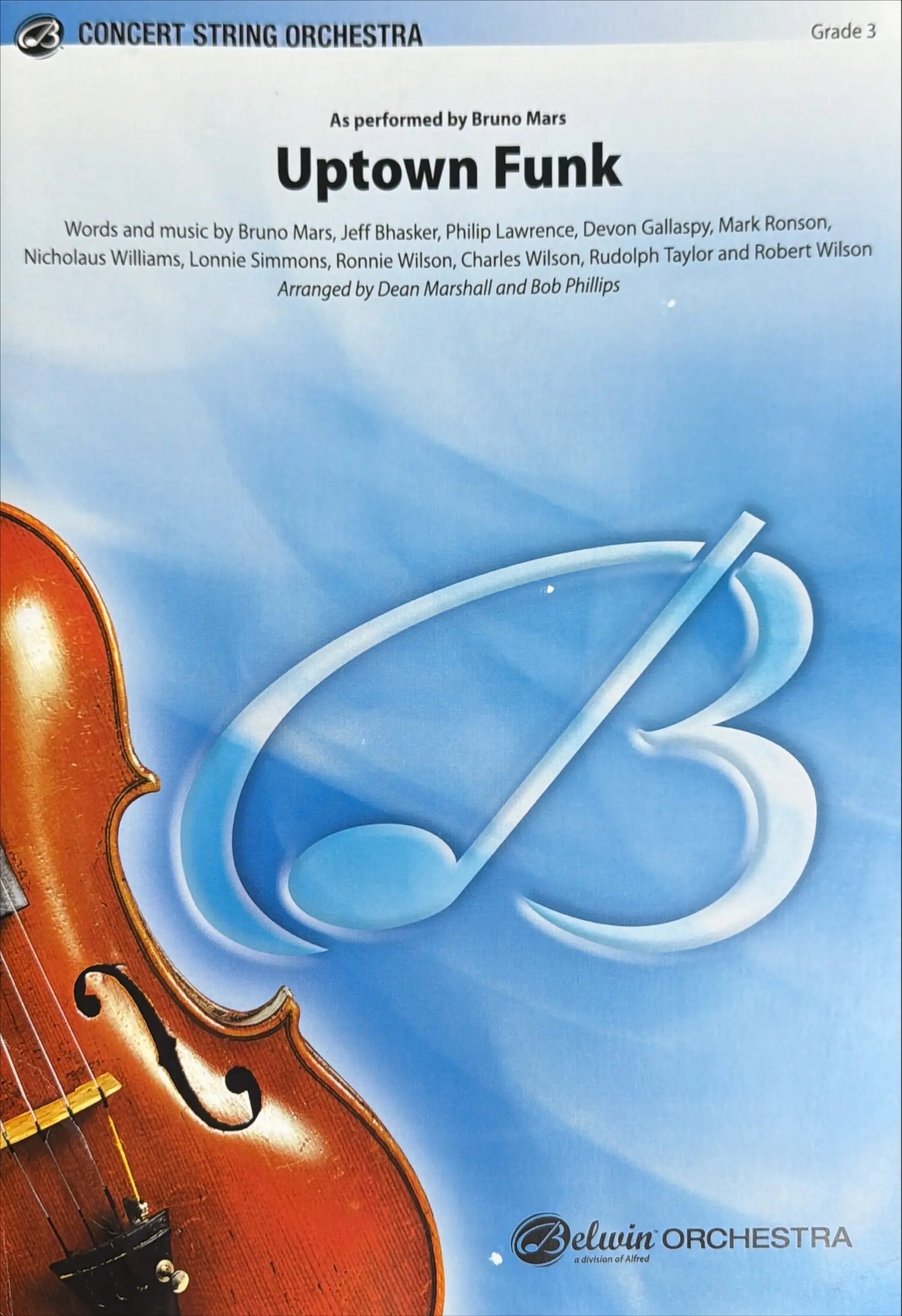 Uptown Funk String Orchestra Grade 3 Score/Parts arranged by Marshall/Phillips