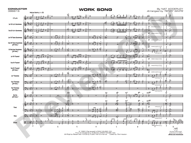 Work Song - Jazz Ensemble Conductor Score & Parts(Digital Download)
