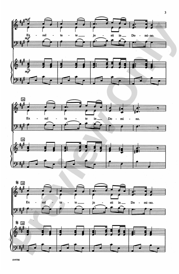 Exsultate Justi – SAB Choral Octavo (Digital Download)