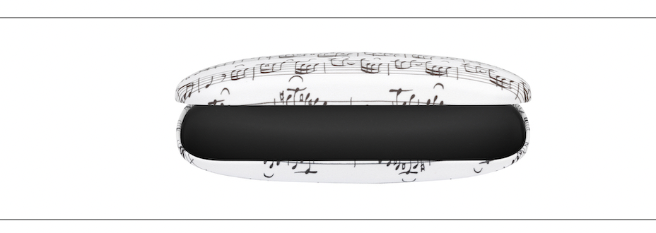 Glasses Case White with Black Manuscript