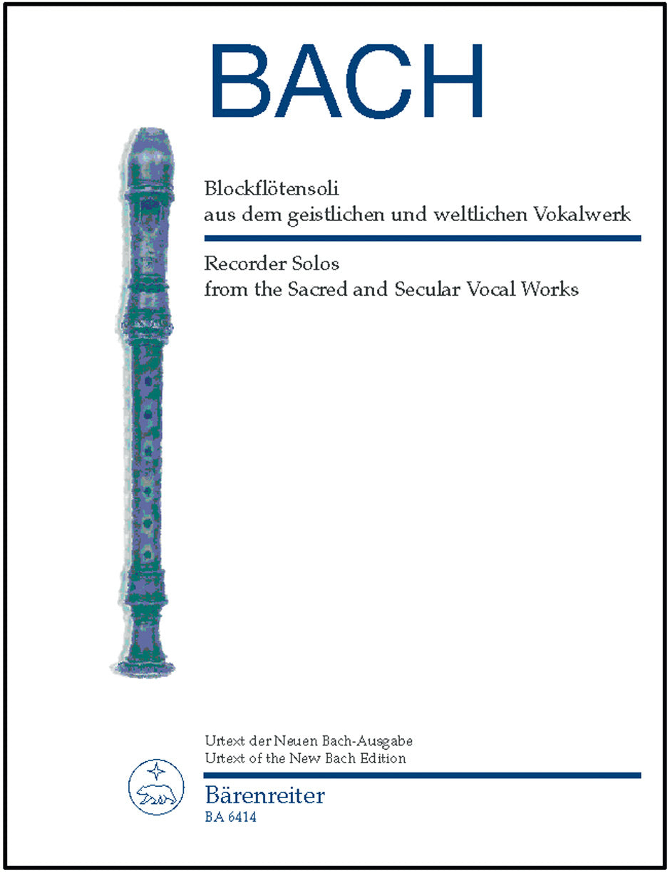 Bach - Recorder Solos from Sacred & Secular Works