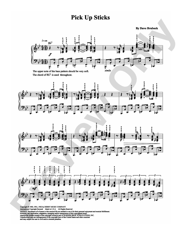 Pick Up Sticks - Piano (Digital Download)