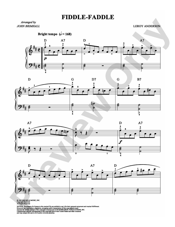Fiddle-Faddle - Arr. John Brimhall - Easy Piano (Digital Download)