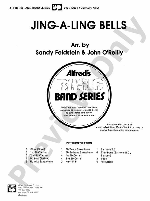 Jing-A-Ling Bells - Concert Band Conductor Score & Parts (Digital Download)