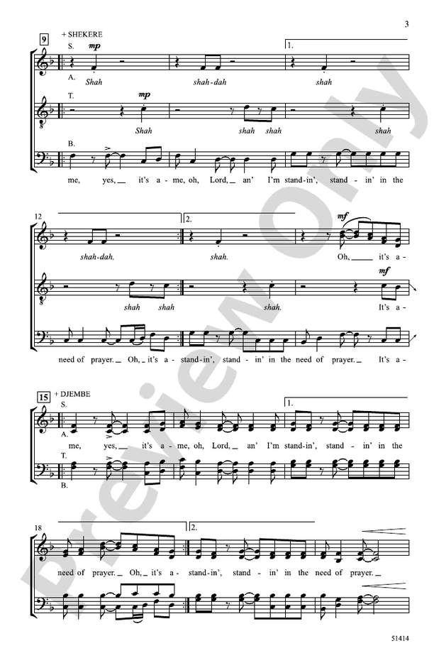 Standin' in the Need of Prayer - SATB Choral Octavo (Digital Download)