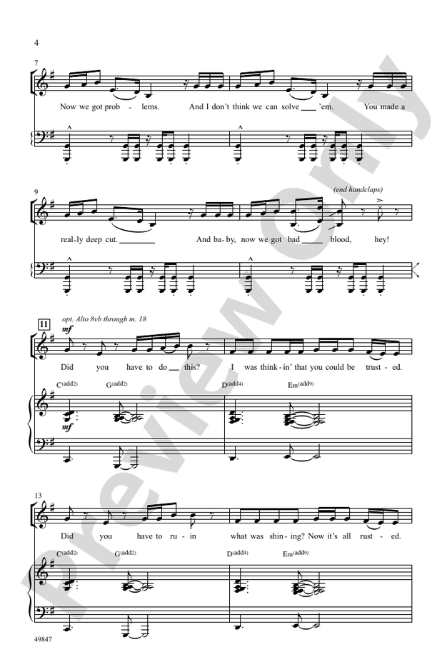 A Taylor Swift Suite - 2 Part/SSA Choral Octavo (Digital Download)
