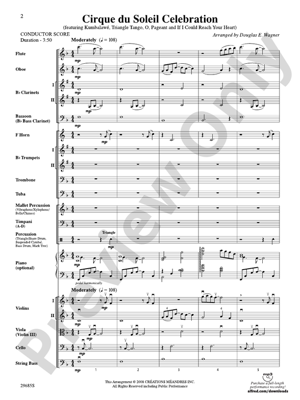 Cirque du Soleil Celebration – Full Orchestra Conductor Score & Parts (Digital Download)