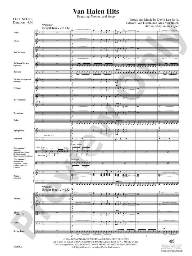 Van Halen Hits - Full Orchestra Conductor Score & Parts (Digital Download)