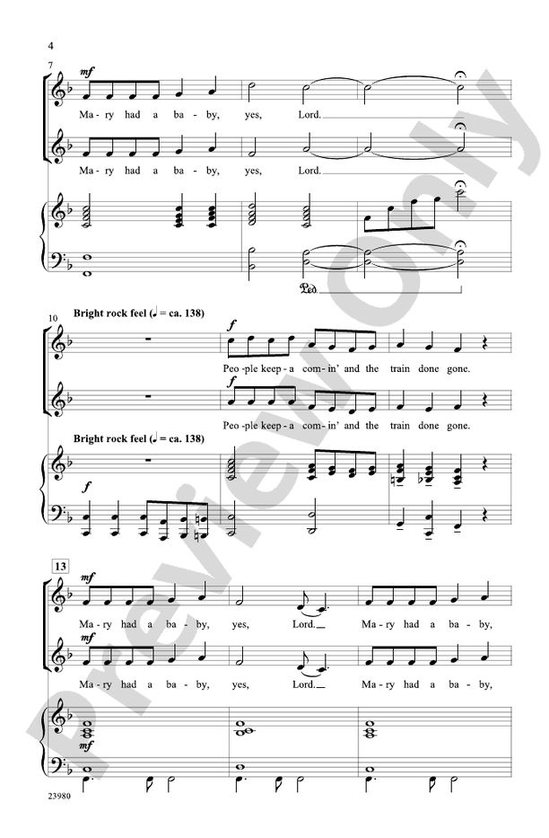 Born in Bethlehem (Four Christmas Spirituals) – 2-Part Choral Octavo (Digital Download)