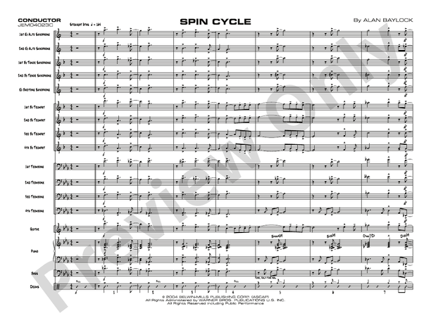 Spin Cycle – Jazz Ensemble Conductor Score & Parts (Digital Download)