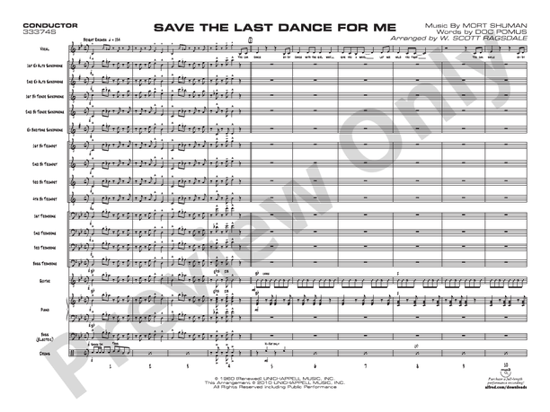 Save the Last Dance for Me - Jazz Ensemble Conductor Score & Parts(Digital Download)