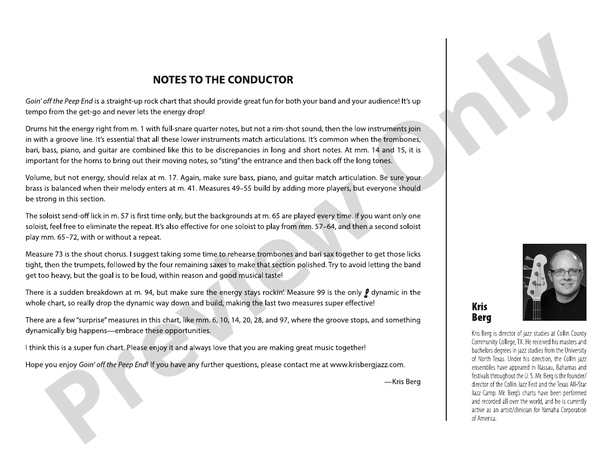 Goin' off the Peep End – Jazz Ensemble Conductor Score & Parts (Digital Download)