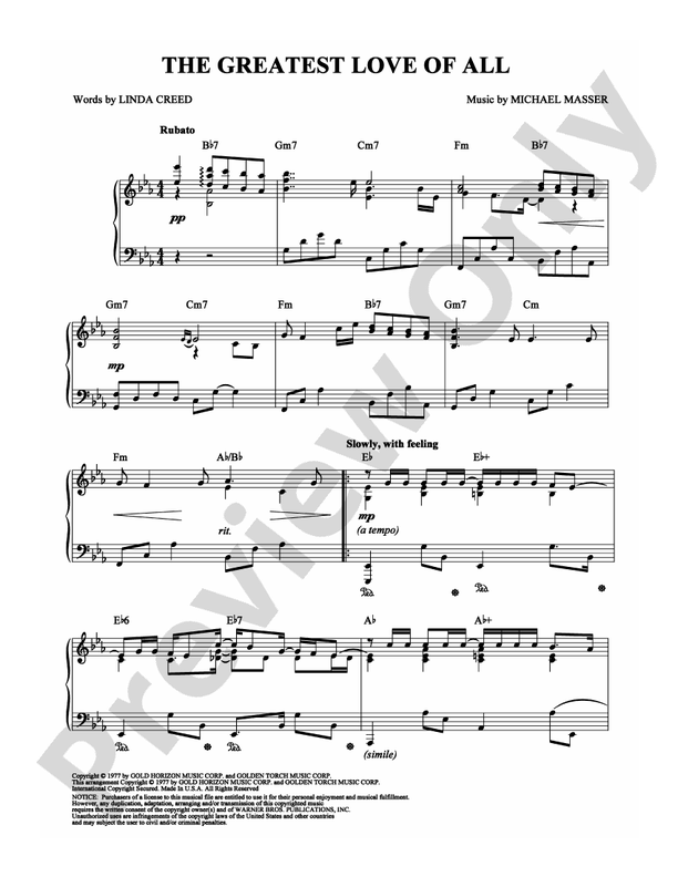 The Greatest Love of All - DSM-PS-0004183 - Piano (Digital Download)